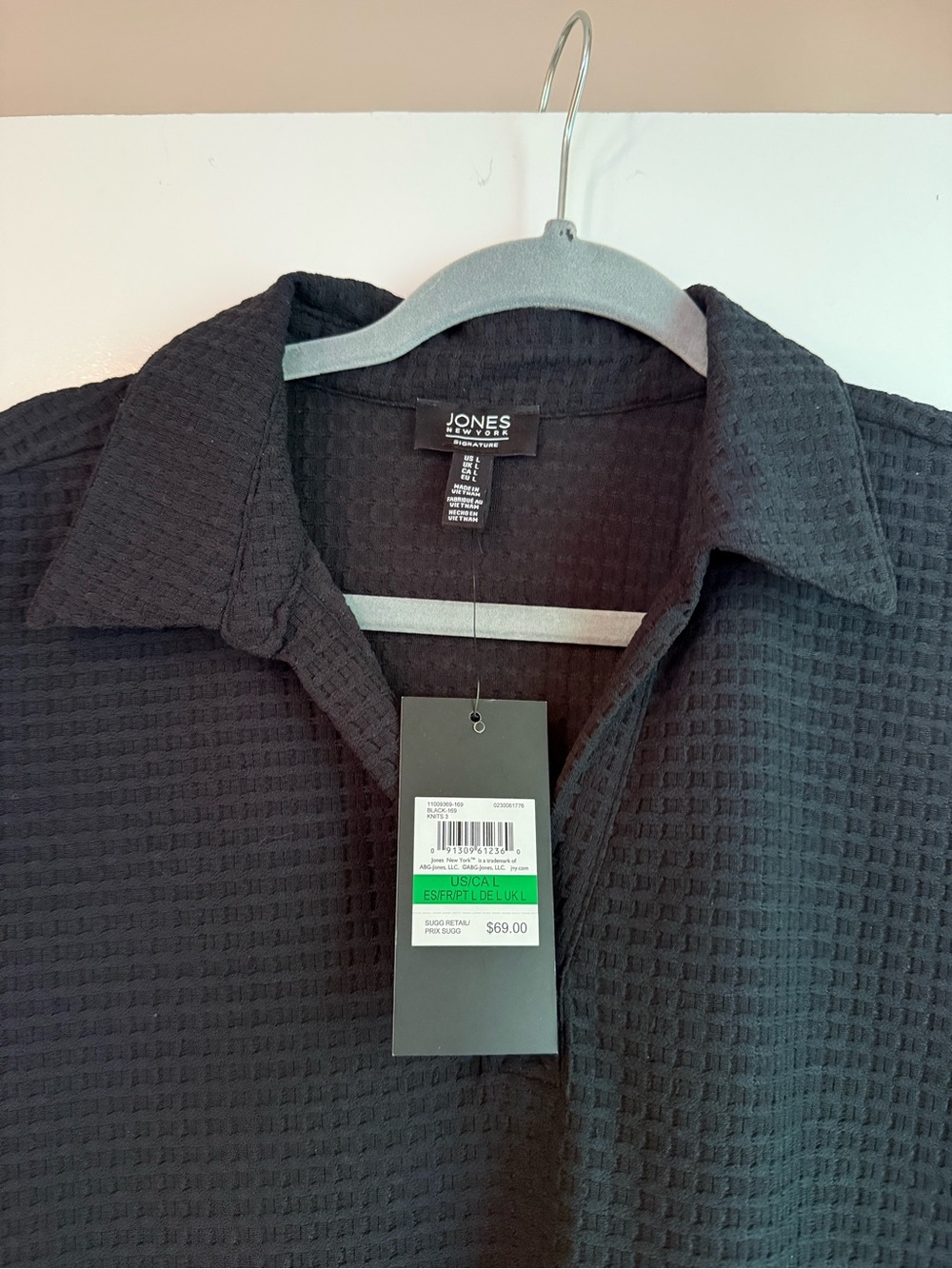 Jones New York Sport Textured Short-sleeve Collared Top Size Large NWT - Picture 6 of 7